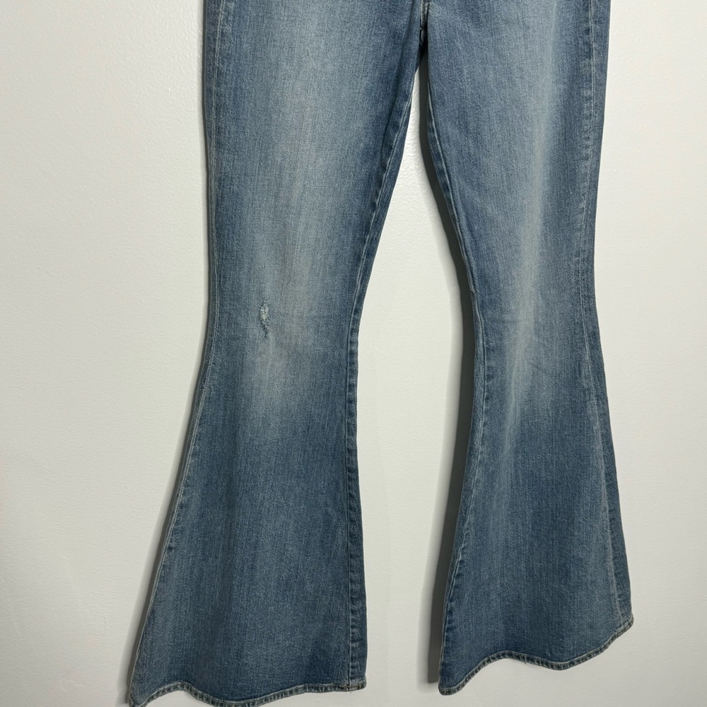 7 For All Mankind Light Blue High-Waist Flare Jeans - Picture 3 of 12